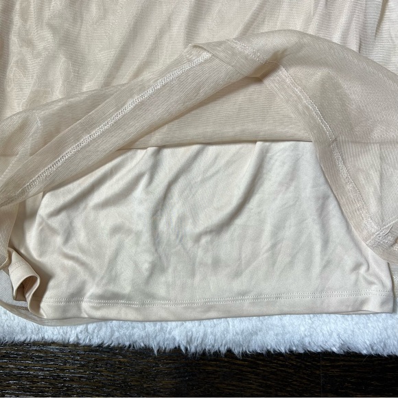 Forever 21 Tan Multilayer Mesh Shirt and Slip Dress Small - Picture 5 of 10